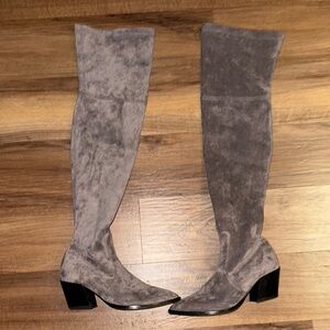 Elegant Grey Over-the-Knee Women's Boots